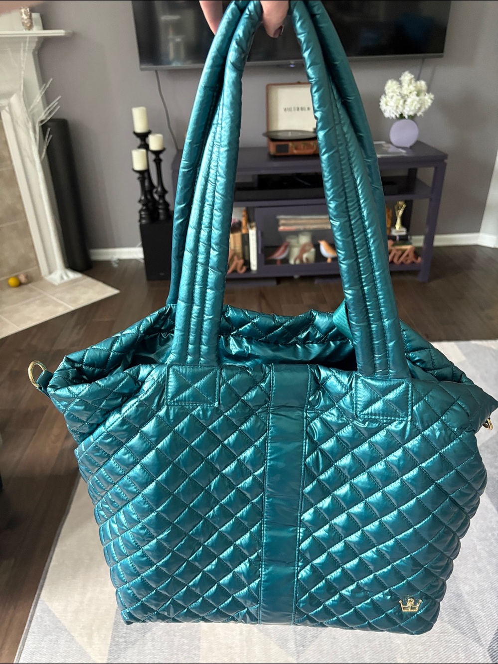 Oliver Thomas Deep Teal Metallic washable Tote Bag
